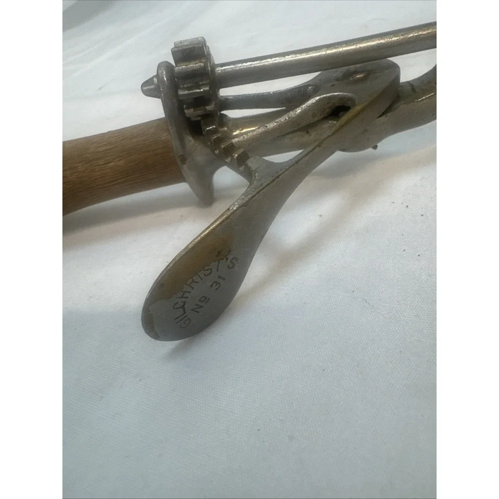 Gilchrist No. 31 Size 12 Ice Cream Scoop Vintage Wood Handle Lever 10-1/2